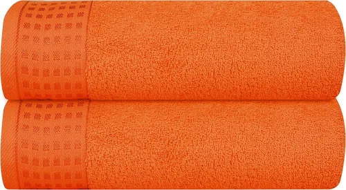 Miniatura 109 de GLAMBURG Juego de 2 toallas de baño de gran tamaño 100% algodón, 28 x 55 pulgadas, ultra suaves, altamente absorbentes, compactas, de secado rápido