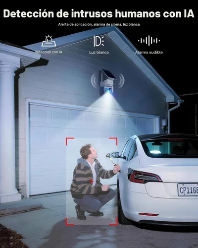 Miniatura 6 de Cámara inalámbrica para exteriores 5G y 2.4G Wi-Fi, cámaras de seguridad solares inalámbricas para exteriores, cámara PTZ 2K 360°, alimentada por