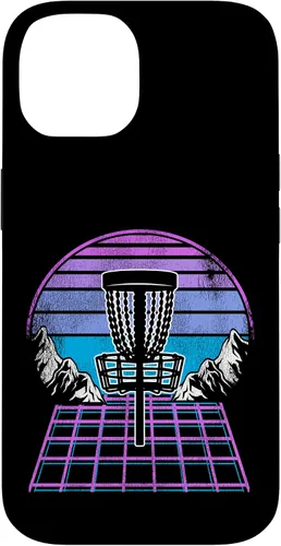 Miniatura 4 de Disco Golf Basket 90s Synthwave Sunset Retrowave Frisbee Golf Case para iPhone 15