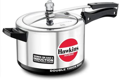 HAWKINS H56 Hevibase - Olla de presión de aluminio compatible con inducción, 5 litros, PLATA
