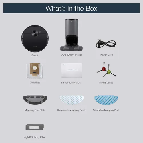 Miniatura 7 de ECOVACS Deebot N8 Pro+ Robot aspirador y limpiador de trapeador, con estación de vacío automático, succión de 2600 Pa, navegación LiDAR basada
