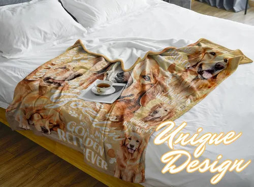 Miniatura 2 de Huglanket Manta Golden Retriever de regalo para amantes y dueños de perros, regalos de Golden Retriever para mujeres y hombres, manta de franela