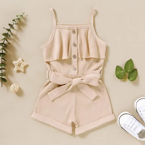 Miniatura 2 de Ropa de niña para bebé, ropa sin mangas, lindo halter mameluco de una sola pieza, conjunto de ropa de verano 1-5T