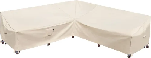 Miniatura 36 de Funda de Sofá Seccional de Servicio Pesado para Exteriores, Fundas Impermeables 600D para Sofá Seccional de Patio, Funda para Muebles de Jardín