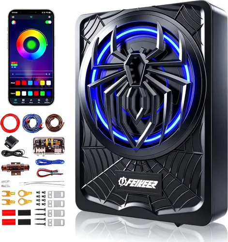 Miniatura 9 de Feikeer Subwoofer de 10" 800W Bajo Asiento para Coche, Subwoofers Bluetooth para Autos con Luz Ambiental Multicolor LED, Audio Portátil Ahorra