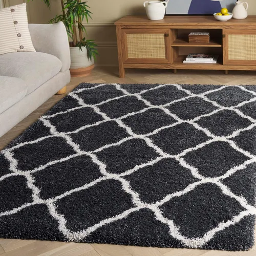 Miniatura 53 de SAFAVIEH Hudson Shag Collection - Alfombra extragrande de 11 x 15 pies, diseño de enrejado, no desprende pelusa y de fácil cuidado, 2 pulgadas