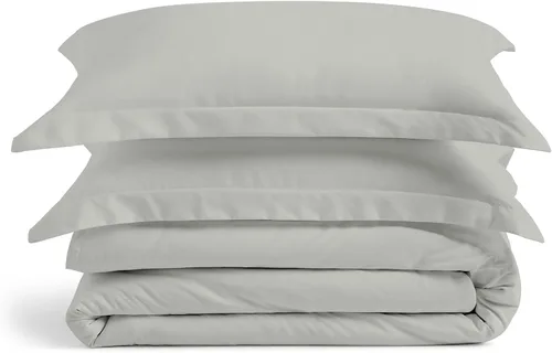 Miniatura 19 de Cosy House Collection Juego de funda de edredón de lujo de 2 piezas, mezcla de rayón derivado del bambú, ropa de cama ultrasuave, protector de Crema