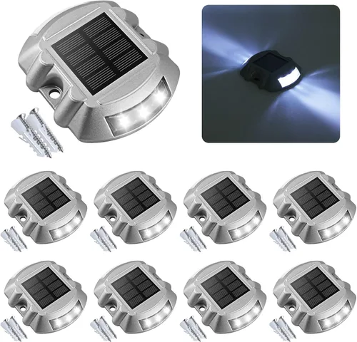 Miniatura 14 de VOLISUN - Luces solares para terraza, paquete de 16 unidades de luces LED IP67 impermeables para exteriores, luces de advertencia para escalones