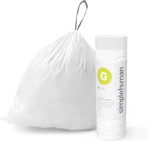 Miniatura 58 de simplehuman Forro para bote de basura de ajuste personalizado, 45 litros/12 galones, 20 unidades (paquete de 2)