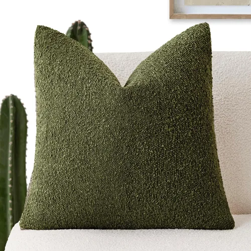 Miniatura 11 de Foindtower Fundas de almohada decorativas con textura de boucle, fundas de almohada sólidas, neutrales, suaves y acogedoras para silla, sofá