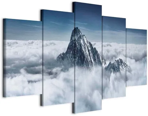Miniatura 14 de artgeist Lienzo acústico para pared, diseño de montañas de la naturaleza, 80 x 40 pulgadas, 5 piezas con impresión de sonido de espuma acústica