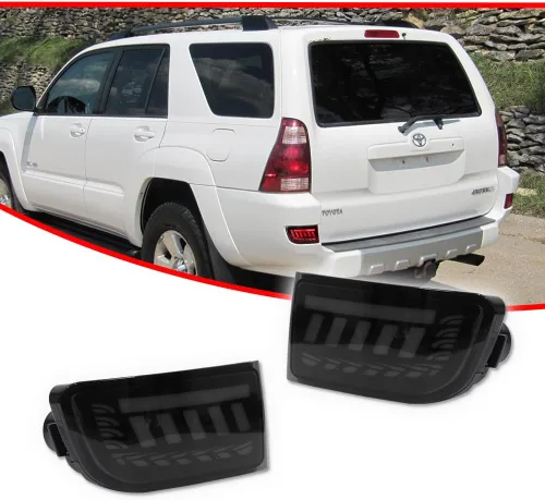 Miniatura 3 de para 2003-2005 Toyota 4Runner, 2002-2009 Toyota Land Cruiser Prado 120 Reflector de Parachoques Trasero Señal de Giro Secuencial Luz de Freno Luces