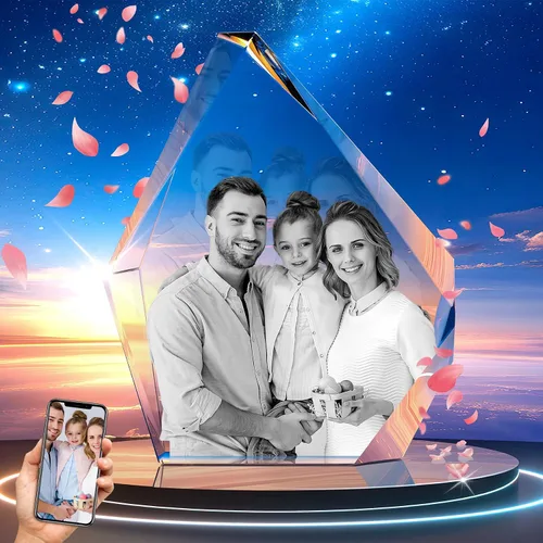 Foto de cristal 3D personalizada, regalos del día de la madre para mamá, regalos de fotos personalizados para ella, él, papá, mujeres, hombres,