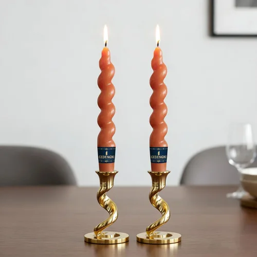 Miniatura 45 de Pink Candlesticks - Juego de 2 velas cónicas en espiral, sin perfume, de 10 pulgadas de largo, velas cónicas sin perfume para decoración del hogar