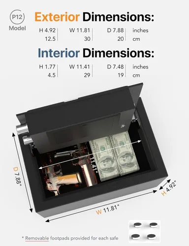 Miniatura 9 de FORFEND - Cajas Fuertes Inteligentes para el Hogar Desbloqueo/Alarma por App de Caja Fuerte WiFi Control por Voz, Alarma SOS de Secuestro