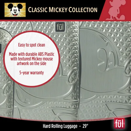 Miniatura 7 de FUL Disney Mickey Mouse - Maleta rígida con ruedas giratorias plateado Disney Mickey Mouse - Maleta rígida con ruedas giratorias