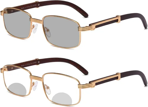 Gafas de sol de transición fotocromáticas para computadora bifocales para hombres y mujeres, anti rayos UV