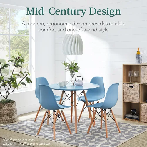 Miniatura 3 de Best Choice Products Juego de 5 piezas para comedor, juego compacto de mesa y sillas de estilo moderno de mediados de siglo para el hogar