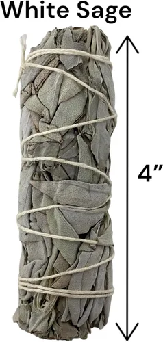 Miniatura 2 de NessaStores 1 barra de manchas de salvia blanca de California, 4 pulgadas atada a mano, totalmente natural para limpieza del hogar, alivio