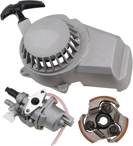 GOOFIT Carburador de 0.512 in con embrague de arranque de arranque de repuesto para motor de 2 tiempos 47cc 49cc SSR SX50 Mini Dirt Bike Moto Quad
