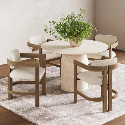 Miniatura 19 de Nathan James Gracie - Silla de comedor moderna, silla de comedor tapizada, lino natural/marrón claro, juego de 4 Lino marrón claro cepillado