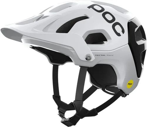 POC, Tectal Race MIPS - Casco de bicicleta de montaña para senderos y paseos de montaña Hidrógeno Blanco/Uranio Negro