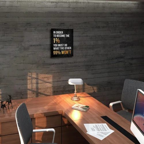 Miniatura 7 de Arte de Pared Inspiracional Lienzo Enmarcado 12 x 16 pulgadas (PARA CONVERTIRSE EN EL 1%) - Arte de Pared Decorativo con Citas Motivacionales