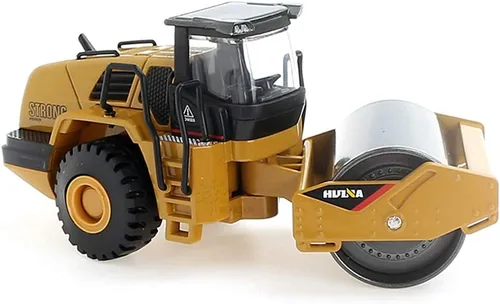 Miniatura 4 de Ailejia Modelos de juguete de rodillo de carretera fundidos a presión a escala 1/50, vehículo de construcción, modelo de vehículo nivelador, Rodillo