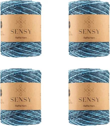 Miniatura 38 de Sensy Premium - Hilo de rafia multicolor (185 yardas, 100% papel, 400)