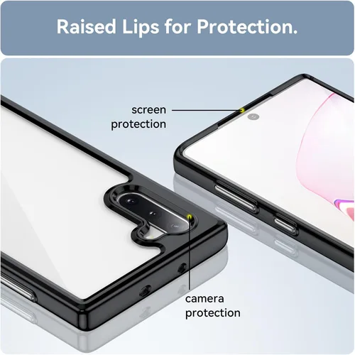 Miniatura 4 de Funda para Samsung Galaxy Note 10 [360 parachoques de goma completa y cubierta trasera transparente de PC] a prueba de golpes dura ultrafina funda