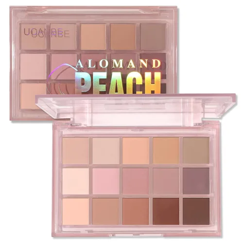 UCANBE Paleta de sombra de ojos mate neutral, 15 colores Nude Taupe Rose Brown maquillaje de ojos, kit de regalo de sombras de ojos de tono cálido