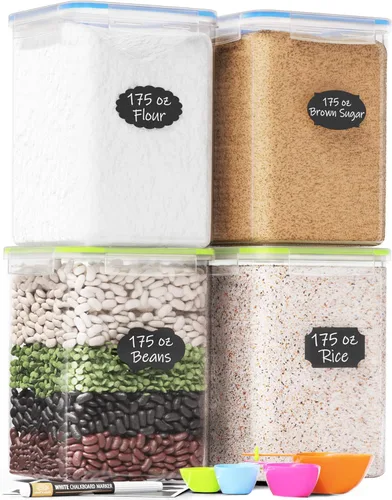 Miniatura 16 de Chef's Path - Grandes contenedores herméticos de almacenamiento de alimentos con tapas, paquete de 6, 3 piezas de 6.5 L y 3 piezas de 5.2 L