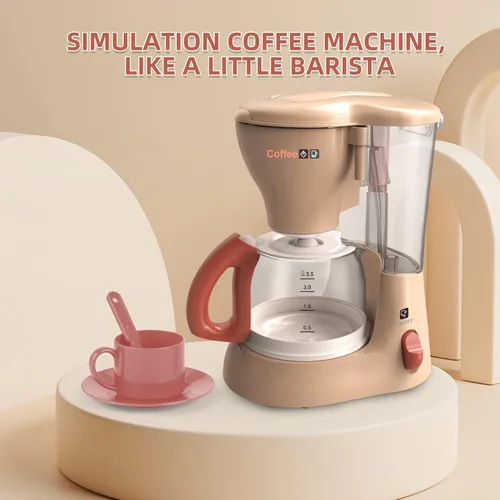 Miniatura 5 de Yalujumb Juego de juguetes de cocina, juego de electrodomésticos de cocina con cafetera, mezclador, tostadora con luces y sonidos realistas, regalo