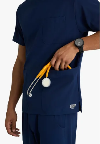 Miniatura 2 de Skechers Vitality by BARCO Crew - Camiseta médica con cuello en V cruzado, camiseta médica de tela sostenible para hombre