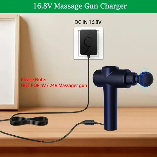 Miniatura 6 de Cargador de batería de pistola de masaje de 16.8V, CC en fuente de alimentación de 16.8 voltios 2A 1A. Compatible con pistola de masaje TheraGun