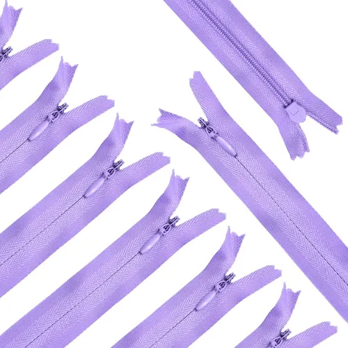 Miniatura 24 de Renashed 45 cremalleras invisibles de nailon mixto de 21.5 pulgadas para costura, costura, artesanía, 20 colores (mezcla de colores)