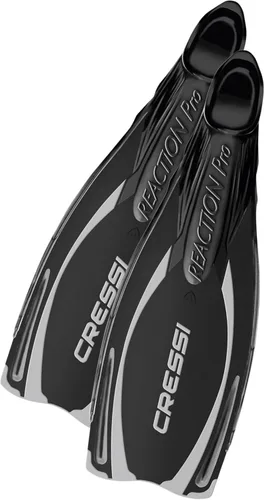 Cressi Aletas de buceo y snorkel para adultos, potentes aletas de bolsillo para pies completos, Reaction Pro: fabricadas en Italia Negro