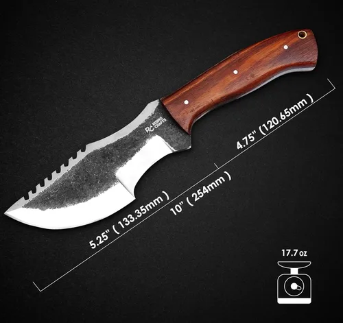 Miniatura 2 de Cuchillo Tracker de 10.00 pulgadas - Cuchillo de supervivencia y caza - Personalizado - Hecho a mano de acero de alto carbono para acampar y Madera