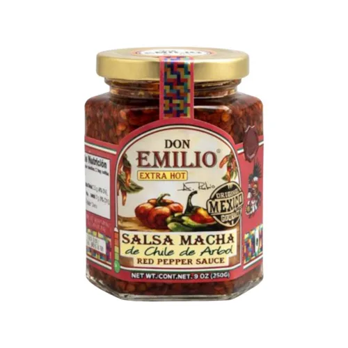 Miniatura 8 de Don Emilio Salsa Macha de Chile Picante (9 oz) (Paquete de 1) Keto, Vegano Crujiente, Hormigueante Picante, Sabroso Pimiento Rojo, Chile