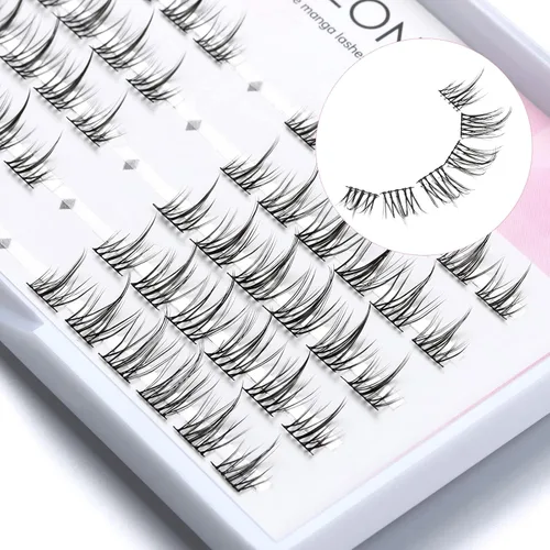 Miniatura 5 de Pestañas de manga de aspecto natural, pestañas individuales de anime, pestañas postizas de anime japonés para cosplay, reutilizables, parecen Girasol