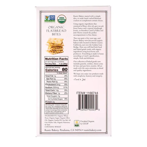 Miniatura 2 de Rustic Bakery Flatbread Bites 2 unidades – Sel Gris + Romero – Bocados de pan plano de masa madre hechos a mano – Galletas de salada marina