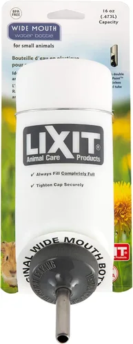 Miniatura 8 de Lixit Botellas de Agua para Jaula de Boca Ancha Libres de BPA para Conejos, Hurones, Cobayas, Ratas, Chinchillas, Hámsters, Ratones, Erizos, Jerbos