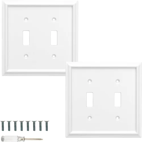 Miniatura 10 de Cubiertas para Tomacorrientes Dúplex de Pared, Cubierta Clásica para Interruptor de Luz Blanco – Placa de Cubierta de Tomacorriente Eléctrico