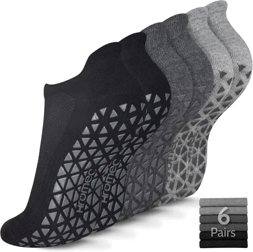 Calcetines de yoga antideslizantes con agarres para pilates, ballet, barras, descalzo, calcetines antideslizantes de hospital para mujeres y hombres