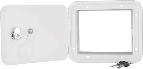 RecPro Escotilla eléctrica con cerradura para caravanas y vehículos recreativos | Cubierta de escotilla de agua con cerradura para campistas de