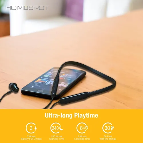 Miniatura 3 de Neckband Auriculares inalámbricos aptX Auriculares Bluetooth 5.1 de baja latencia Qualcomm® CVC™ para gimnasio, correr, juegos y reuniones