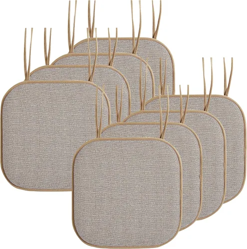 Miniatura 22 de Elegant Comfort Fundas de cojín para silla con lazos y parte trasera de goma antideslizante, espuma viscoelástica gruesa, almohadilla de cojín