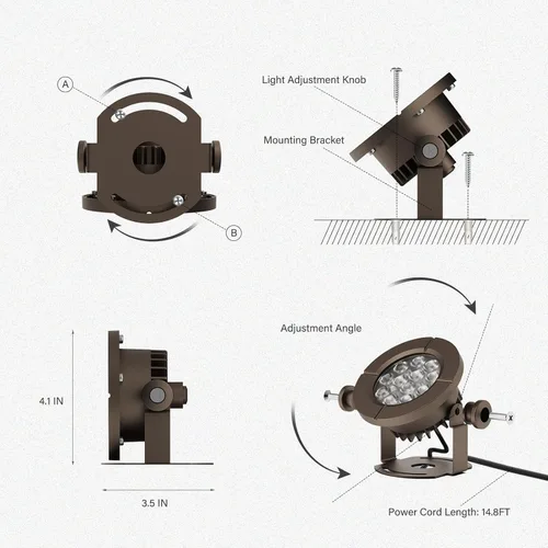 Miniatura 4 de GOODSMANN Luces de estanque de bajo voltaje para exteriores, foco LED sumergible bajo el agua, luces sumergibles 2PK 6W 580 lúmenes 3000K IP68