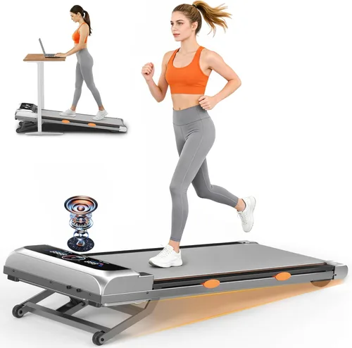 Trisomy - Caminadora con 15 % de inclinación automática de 12 niveles y pantalla de interfaz de usuario, Trisomy 3.5 HP plegable debajo del