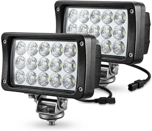 Paquete de 2 luces LED de trabajo de servicio pesado de alta potencia de 6.3 pulgadas, 45W, 5500LM, 12V/24V, faro antiniebla más brillante, barra de